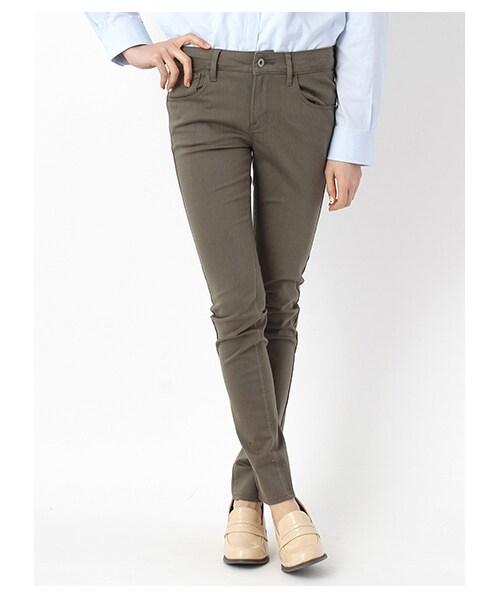 earth music&ecology（アースミュージックアンドエコロジー）の「【スキスキスキニー】カラースキニーパンツ（パンツ・レディース・オフホワイト/グレー/ブラック/ベージュ/ライトイエロー/ミント/カーキ/ターコイズブルー/ネイビー/ダークブル・XS/S/M/L）」の13枚目の写真