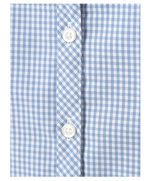 earth music&ecology（アースミュージックアンドエコロジー）の「【シャキシャキシャツ】ギンガムチェック（シャツ・ブラウス・レディース・ブラック/ライトピンク/レッド/イエロー/グリーン/サックスブルー/ネイビー/ラベンダー・S/M）」の6枚目の写真