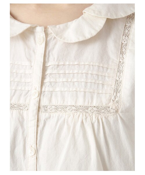 ehka sopo(エヘカソポ)の「レース切替ブラウス 1702694-43-13-11(シャツ・ブラウス・レディース・アイボリー/オフホワイト・M)」の8枚目の写真
