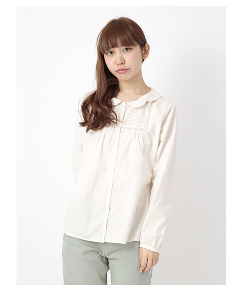 ehka sopo(エヘカソポ)の「レース切替ブラウス 1702694-43-13-11(シャツ・ブラウス・レディース・アイボリー/オフホワイト・M)」の3枚目の写真