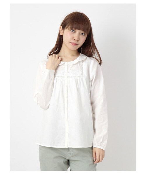 ehka sopo(エヘカソポ)の「レース切替ブラウス 1702694-43-13-11(シャツ・ブラウス・レディース・アイボリー/オフホワイト・M)」の2枚目の写真