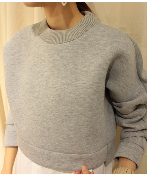 ADAM ET ROPE'（アダムエロペ）の「【先行予約】スウェットコンビシャツワンピース 15SS【春の新作】（ワンピース/ドレス・レディース・ブラック/グレー/ネイビー・38）」の9枚目の写真