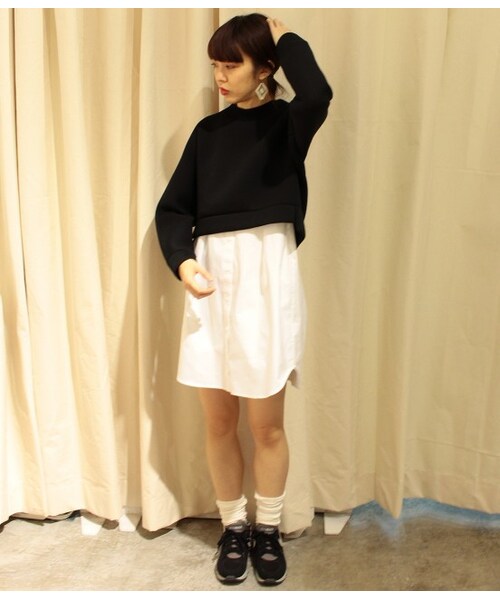 ADAM ET ROPE'（アダムエロペ）の「【先行予約】スウェットコンビシャツワンピース 15SS【春の新作】（ワンピース/ドレス・レディース・ブラック/グレー/ネイビー・38）」の11枚目の写真