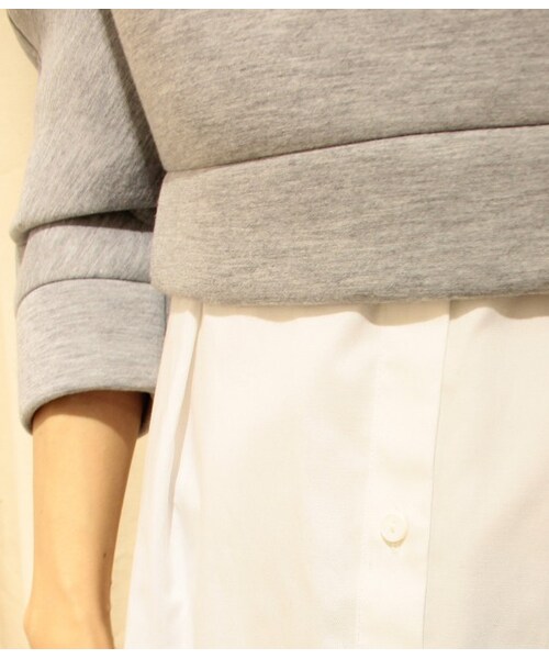 ADAM ET ROPE'（アダムエロペ）の「【先行予約】スウェットコンビシャツワンピース 15SS【春の新作】（ワンピース/ドレス・レディース・ブラック/グレー/ネイビー・38）」の8枚目の写真