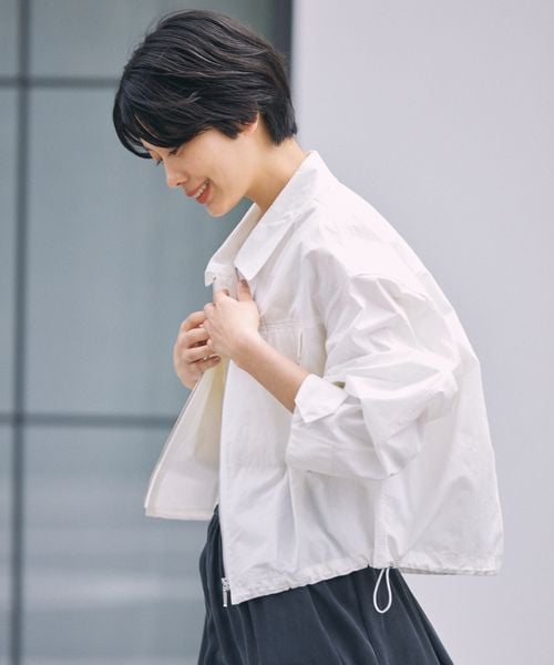 未使用タグ付き BABYLONE コットンリネンクロップドブルゾン