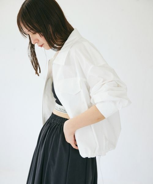 未使用タグ付き BABYLONE コットンリネンクロップドブルゾン