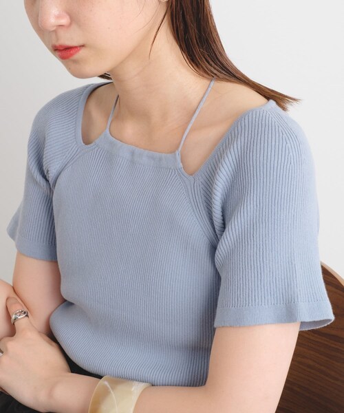 Kastane（カスタネ）の「アメスリTEE（Tシャツ/カットソー・レディース・オフホワイト/サックスブルー/オレンジ/アイボリー/ミント/ブルー・F）」の4枚目の写真