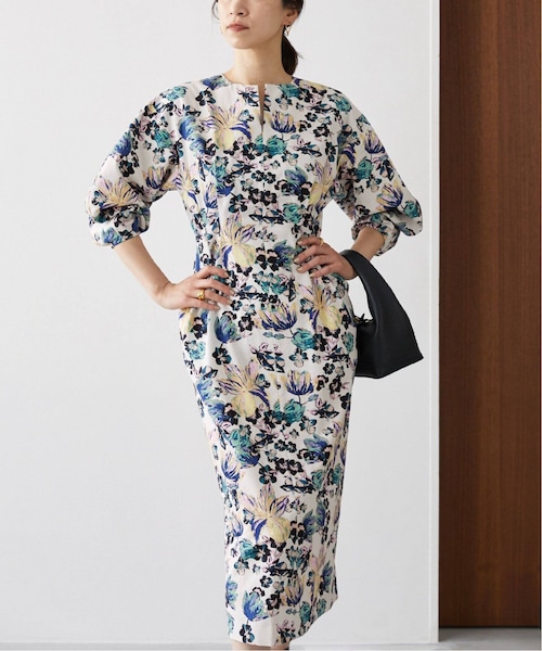 VERMEIL par iena フラワープリントウエストシェイプワンピース VERMEIL par iena（ヴェルメイユパーイエナ）の「《予約》フラワー