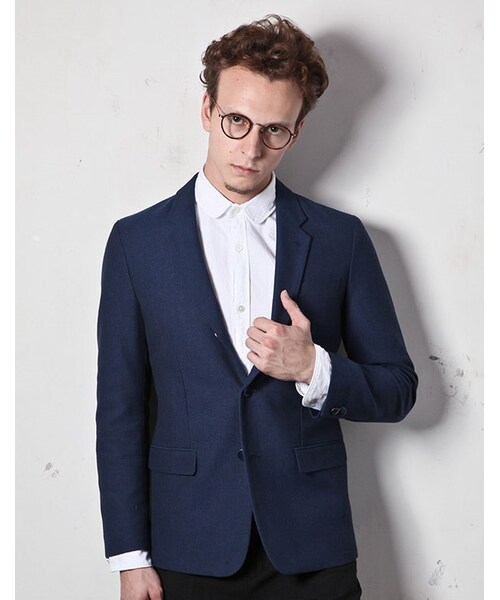 MR.OLIVE(ミスターオリーブ)の「MR.OLIVE VINTAGE HOPSACK / ROLLING DOWN 3B BLAZER(ジャケット/アウター・メンズ・ブルー/グレー・S/M/L)」の1枚目の写真