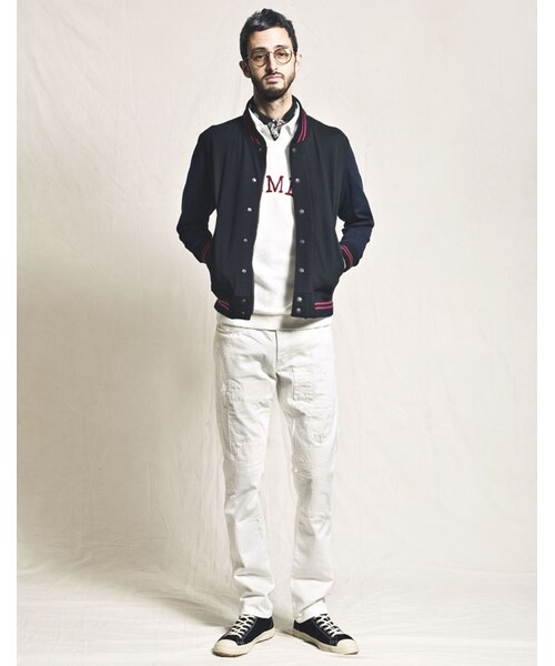MR.OLIVE(ミスターオリーブ)の「MR.OLIVE SUPIMA WHITE SALVAGE DENIM / POUCH WORK REMAKE TAPERED SLIM JEANS(パンツ・メンズ・ホワイト・29in/30in/31in/32in)」の11枚目の写真