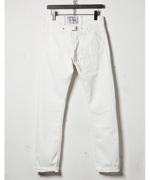 MR.OLIVE(ミスターオリーブ)の「MR.OLIVE SUPIMA WHITE SALVAGE DENIM / POUCH WORK REMAKE TAPERED SLIM JEANS(パンツ・メンズ・ホワイト・29in/30in/31in/32in)」の3枚目の写真