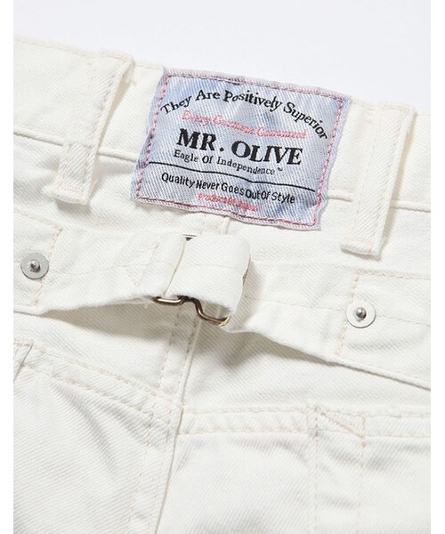 MR.OLIVE(ミスターオリーブ)の「MR.OLIVE SUPIMA WHITE SALVAGE DENIM / POUCH WORK REMAKE TAPERED SLIM JEANS(パンツ・メンズ・ホワイト・29in/30in/31in/32in)」の7枚目の写真