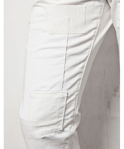 MR.OLIVE(ミスターオリーブ)の「MR.OLIVE SUPIMA WHITE SALVAGE DENIM / POUCH WORK REMAKE TAPERED SLIM JEANS(パンツ・メンズ・ホワイト・29in/30in/31in/32in)」の9枚目の写真