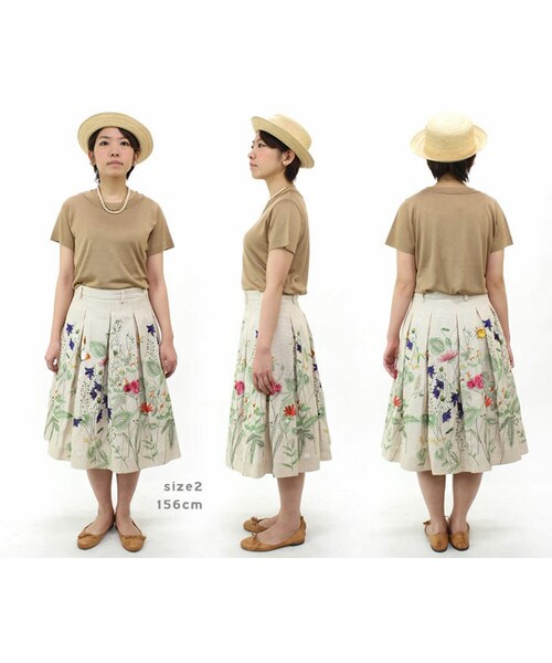 45R（フォーティファイブアール）の「ギマツイード刺繍スカート