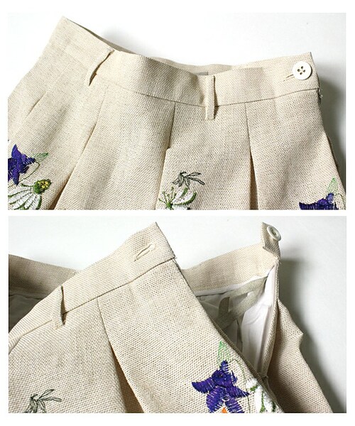45R（フォーティファイブアール）の「ギマツイード刺繍スカート 