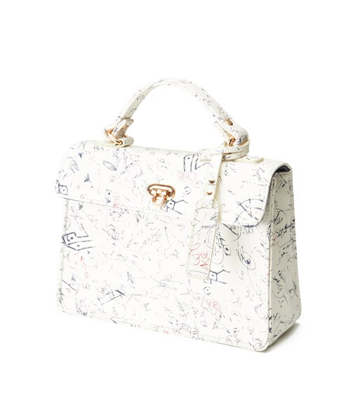 LILY BROWN（リリーブラウン）の「2way台形ショルダーBAG（ショルダーバッグ・レディース・ORG/BLK/MIX・F）」の3枚目の写真