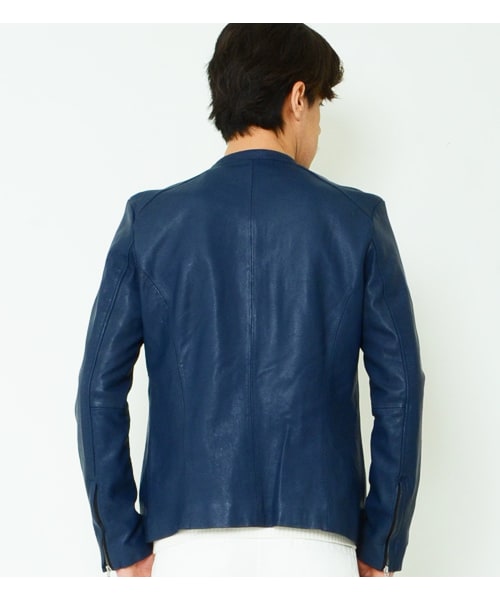 KATHARINE HAMNETT LONDON （キャサリンハムネットロンドン）の「SHEEP NAKED RYDERS（ジャケット/アウター・メンズ・ブルー/ホワイト・M/L/XL）」の5枚目の写真