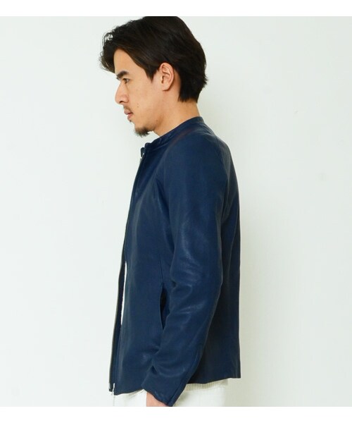 KATHARINE HAMNETT LONDON （キャサリンハムネットロンドン）の「SHEEP NAKED RYDERS（ジャケット/アウター・メンズ・ブルー/ホワイト・M/L/XL）」の4枚目の写真