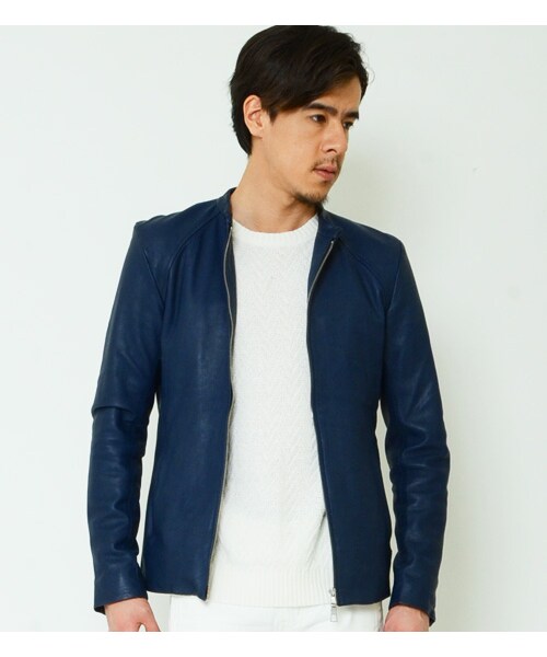 KATHARINE HAMNETT LONDON （キャサリンハムネットロンドン）の「SHEEP NAKED RYDERS（ジャケット/アウター・メンズ・ブルー/ホワイト・M/L/XL）」の3枚目の写真