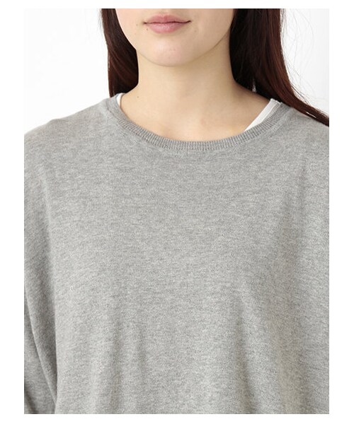 earth music&ecology(アースミュージックアンドエコロジー)の「【SET ITEM】ニットプルオーバー裾レースタンクセット(ニット・セーター・レディース・アイボリー/杢ライトグレー/グレーベージュ/ネイビー・F)」の4枚目の写真