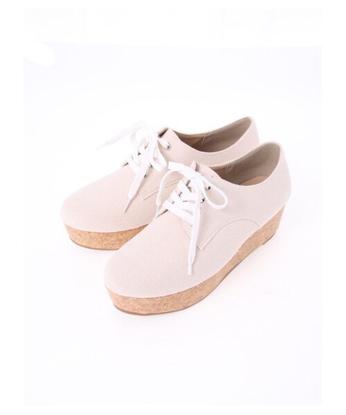 earth music&ecology（アースミュージックアンドエコロジー）の「レースアップ厚底キャンバスシューズ（パンプス・レディース・アイボリー/ブラック/ライトイエロー・22.5cm/23cm/23.5cm/24cm/24.5cm）」の9枚目の写真