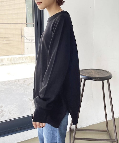 Spick and Span / スピックアンドスパン | 2023AW | ウォッシャブルビッグプルオーバーニット | F | ブラック | レディース Spick & Span - Spick and Span / スピックアンドスパン | 2023AW