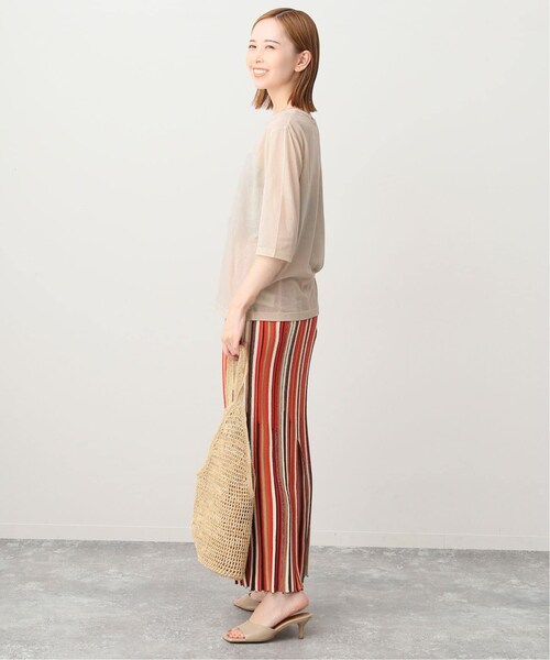 SLOBE IENA(スローブイエナ)の「《予約》シアー天竺5分袖Tシャツ(その他・ナチュラル/フリー)」の6枚目の写真