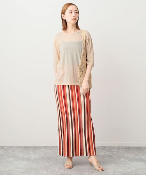 SLOBE IENA(スローブイエナ)の「《予約》シアー天竺5分袖Tシャツ(その他・ナチュラル/フリー)」の5枚目の写真