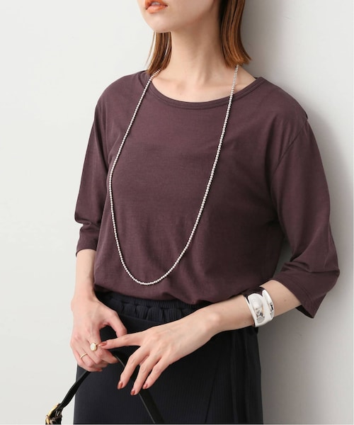 SLOBE IENA(スローブイエナ)の「《予約》シアー天竺5分袖Tシャツ(その他・ナチュラル/フリー)」の2枚目の写真