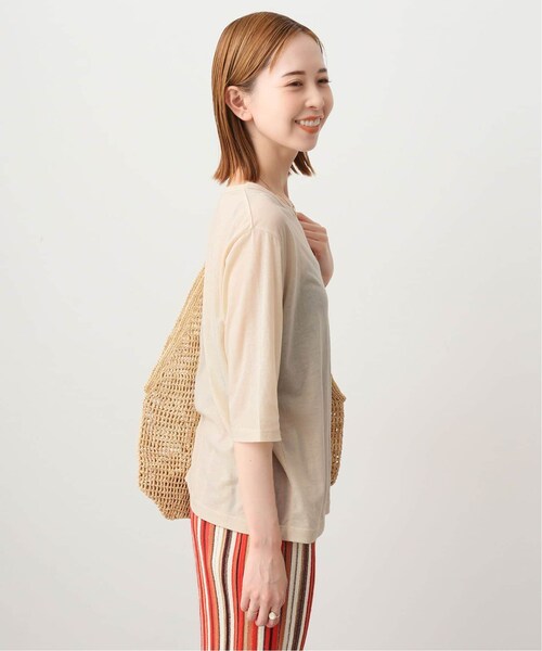 SLOBE IENA(スローブイエナ)の「《予約》シアー天竺5分袖Tシャツ(その他・ナチュラル/フリー)」の9枚目の写真
