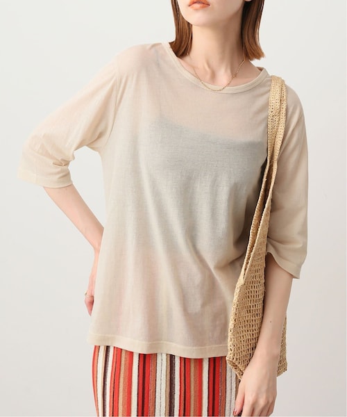 SLOBE IENA(スローブイエナ)の「《予約》シアー天竺5分袖Tシャツ(その他・ナチュラル/フリー)」の11枚目の写真