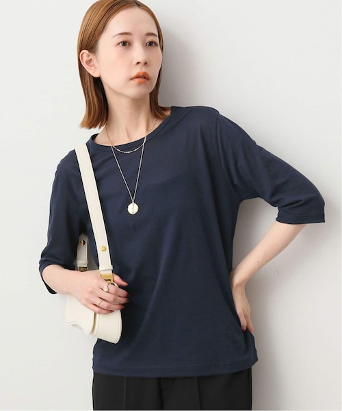 SLOBE IENA(スローブイエナ)の「《予約》シアー天竺5分袖Tシャツ(その他・ナチュラル/フリー)」の4枚目の写真