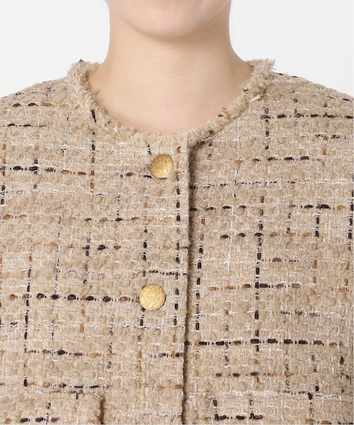 JOURNAL STANDARD L’ESSAGE ツイードジャケット セール】《SP》GIOLICAツイードWIDE ジャケット（ノーカラー