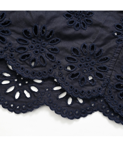 45R インディゴ レース刺繍 カットワーク ペチスカート