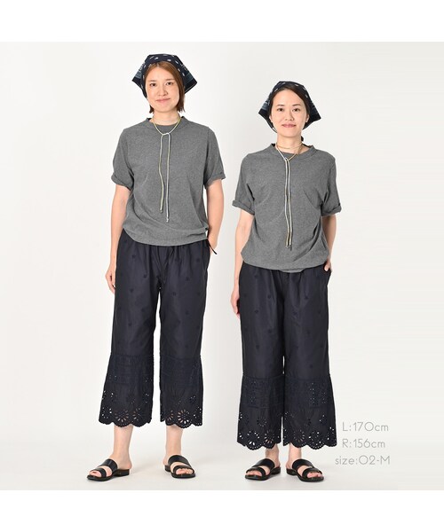 45R(フォーティファイブアール)の「薄ギャバカットワークのペチパンツ(パンツ・レディース・12-ベージュ/75-ネイビー・00-M)」の12枚目の写真
