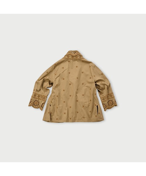 45R 薄ギャバ カットワーク カシュクールブラウス ベージュ 3 45R 薄ギャバ カットワーク カシュクールブラウス ベージュ 3