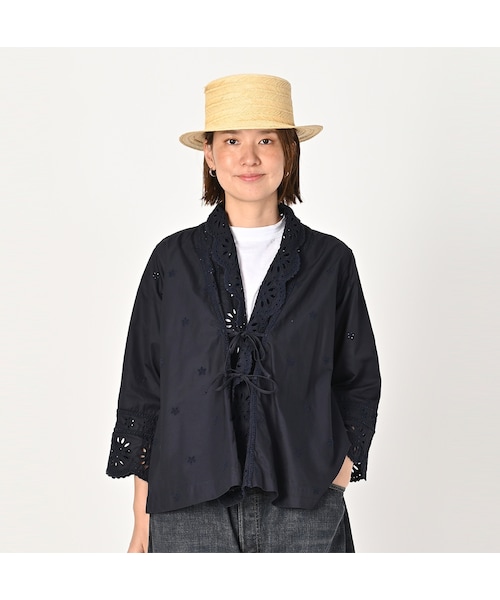 45Rカットワークのカシュクールブラウス 45R カットワークのカシュクールブラウス