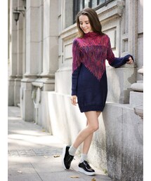 Shalex | Fairisle Knit Dress with Roll Neck(ワンピース)