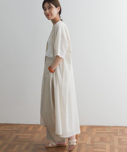 URBAN RESEARCH DOORS（アーバンリサーチドアーズ）の「ストライプ5分袖シャツワンピース（ワンピース/ドレス・レディース・BEIGE/BLACK/BLUE・M）」の20枚目の写真