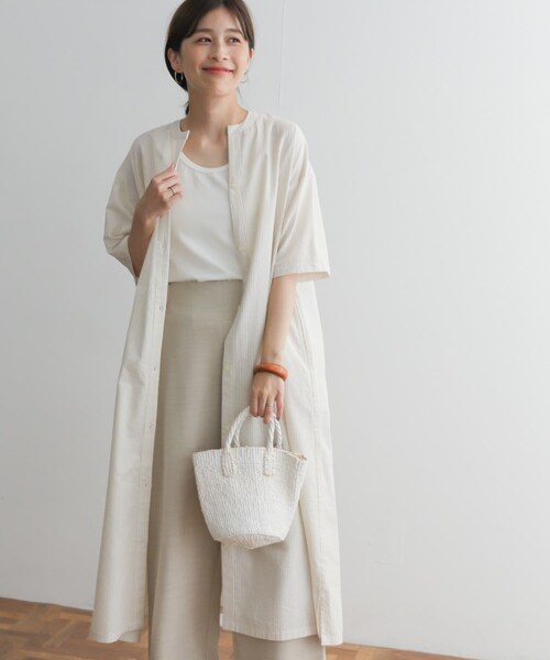 URBAN RESEARCH DOORS（アーバンリサーチドアーズ）の「ストライプ5分袖シャツワンピース（ワンピース/ドレス・レディース・BEIGE/BLACK/BLUE・M）」の18枚目の写真