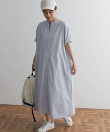 URBAN RESEARCH DOORS | ストライプ5分袖シャツワンピース(ワンピース/ドレス)