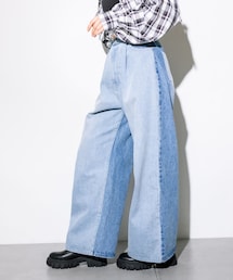 OLIVE des OLIVE | 【セットアップ対応・S/Mサイズ展開】2WAYライズワイドデニムパンツ(デニムパンツ)