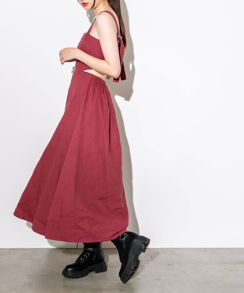 OLIVE des OLIVE（オリーブデオリーブ）の「フロントZIPジャンスカ（ワンピース/ドレス・レディース・ワンウォッシュ/レッド/ブラック系その他/ブラック・FREE）」の4枚目の写真