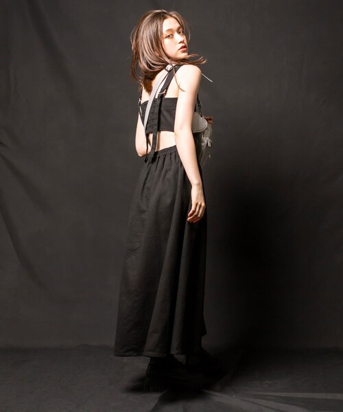 OLIVE des OLIVE（オリーブデオリーブ）の「フロントZIPジャンスカ（ワンピース/ドレス・レディース・ワンウォッシュ/レッド/ブラック系その他/ブラック・FREE）」の3枚目の写真