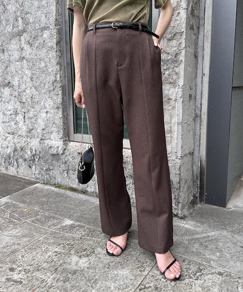 COLLAGE GALLARDAGALANTE（コラージュガリャルダガランテ）の「ウールライクフレアパンツ（パンツ・レディース・ネイビー/ブラウン/グレー・0/1）」の3枚目の写真