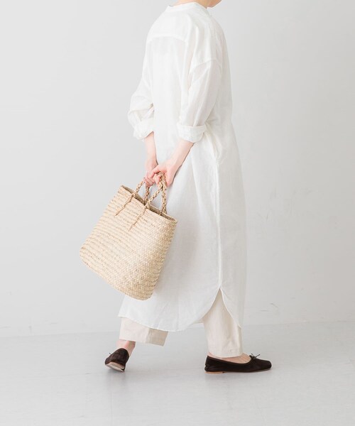 かぐれ（カグレ）の「コットンリネンシャツワンピース（ワンピース/ドレス・レディース・OFF/NAVY・FREE）」の3枚目の写真