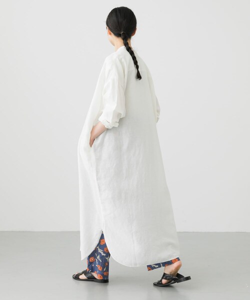 かぐれ（カグレ）の「コットンリネンシャツワンピース（ワンピース/ドレス・レディース・OFF/NAVY・FREE）」の8枚目の写真