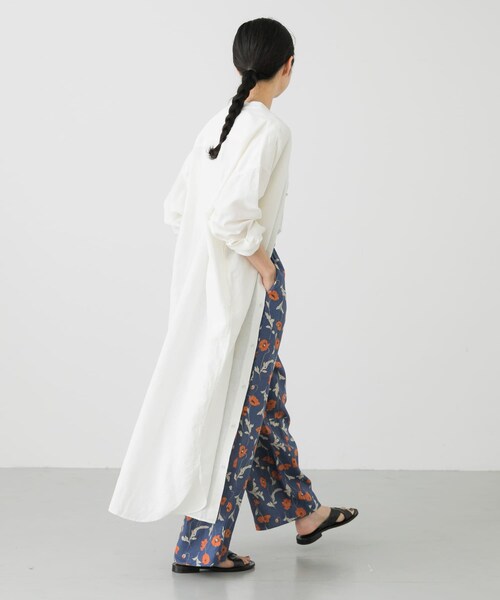 かぐれ（カグレ）の「コットンリネンシャツワンピース（ワンピース/ドレス・レディース・OFF/NAVY・FREE）」の6枚目の写真