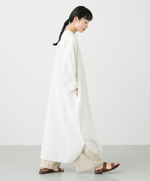 かぐれ（カグレ）の「コットンリネンシャツワンピース（ワンピース/ドレス・レディース・OFF/NAVY・FREE）」の14枚目の写真