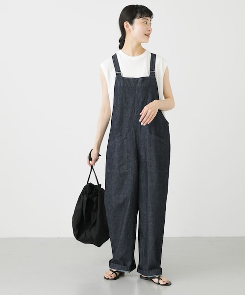 かぐれ(カグレ)の「デニムサロペット(オールインワン・サロペット・レディース・IVORY/INDIGO・FREE)」の2枚目の写真